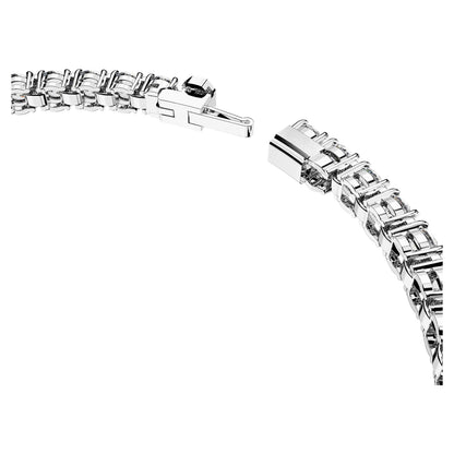 Pulsera Matrix Tennis Talla redonda, Pequeña, Blanca, Baño de rodio
