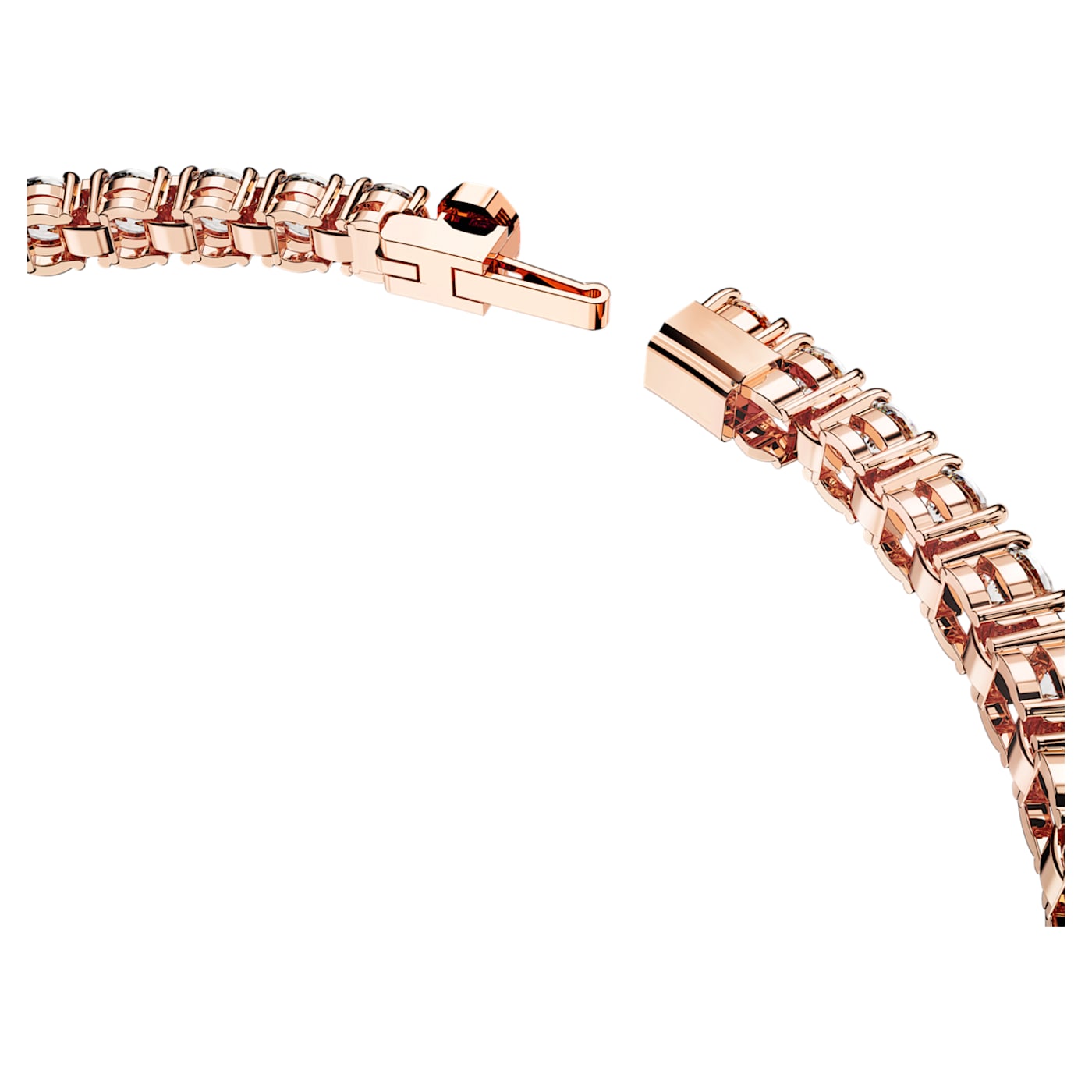 Pulsera Matrix Tennis Talla redonda, Mediana, Blanca, Baño tono oro rosa
