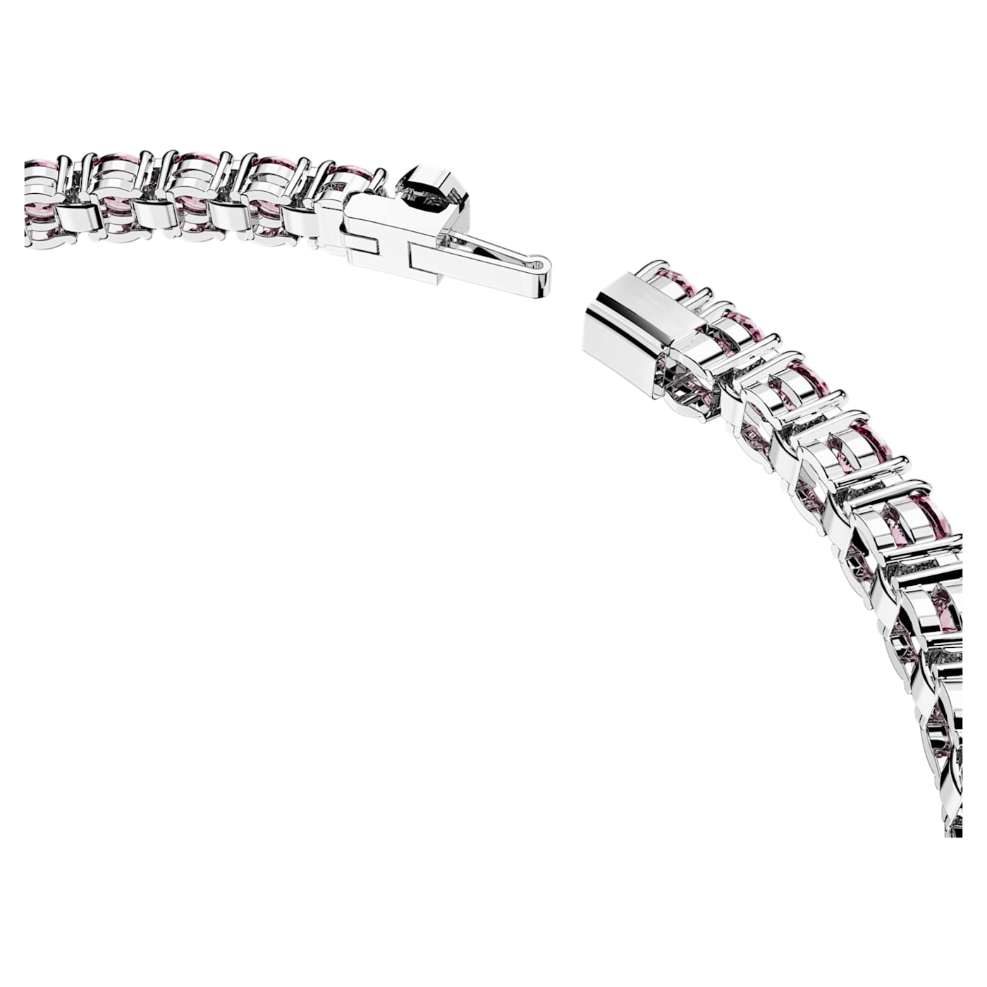 Pulsera Matrix Tennis Talla redonda, Mediana, Rosa, Baño de rodio