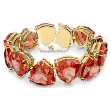 Pulsera Millenia Cristal de talla Trilliant, Naranja, Baño tono oro