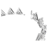 Pulsera Millenia, Cristales en talla en forma de punta triangular, Blanco, Baño de rodio