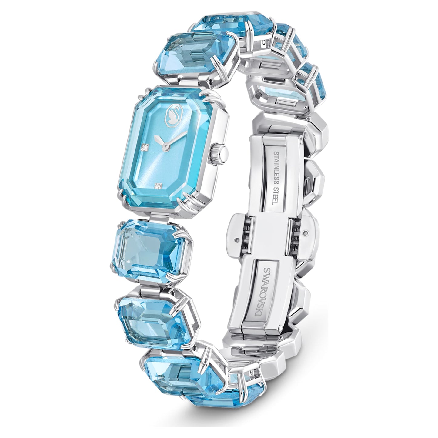 Reloj talla octogonal, Azul, Acero inoxidable